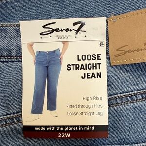 NWT Size 22W Seven7 Loose Straight Jean